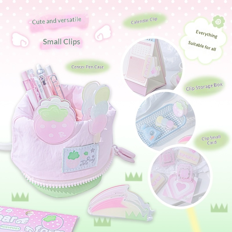 Binder Clip Assorted - مشابك ورق أكريليك شفافة من روزي