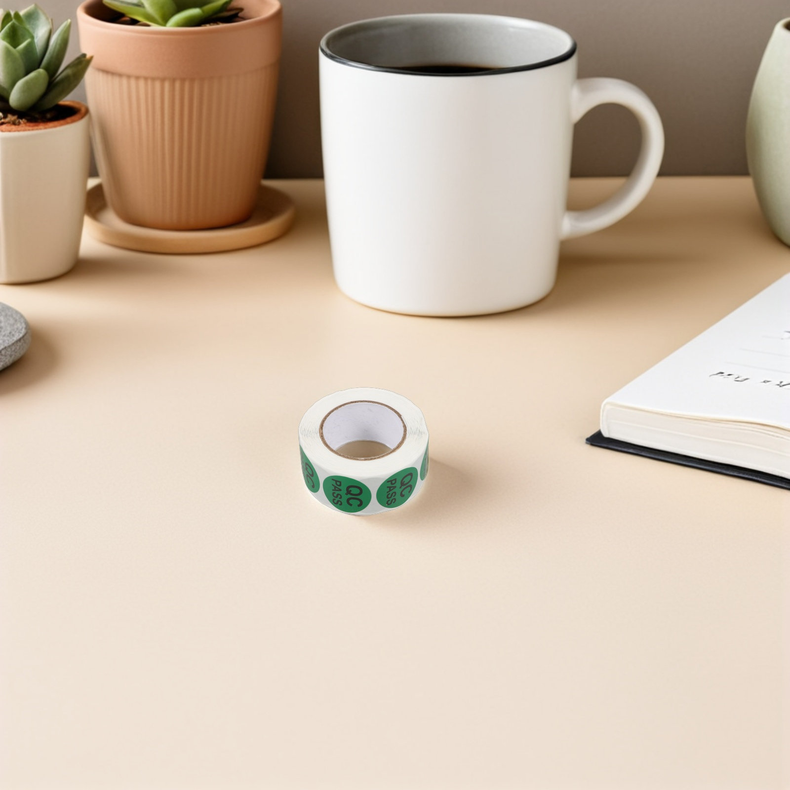 Sticker Label Roll - 5 لفات من ملصقات مراقبة الجودة
