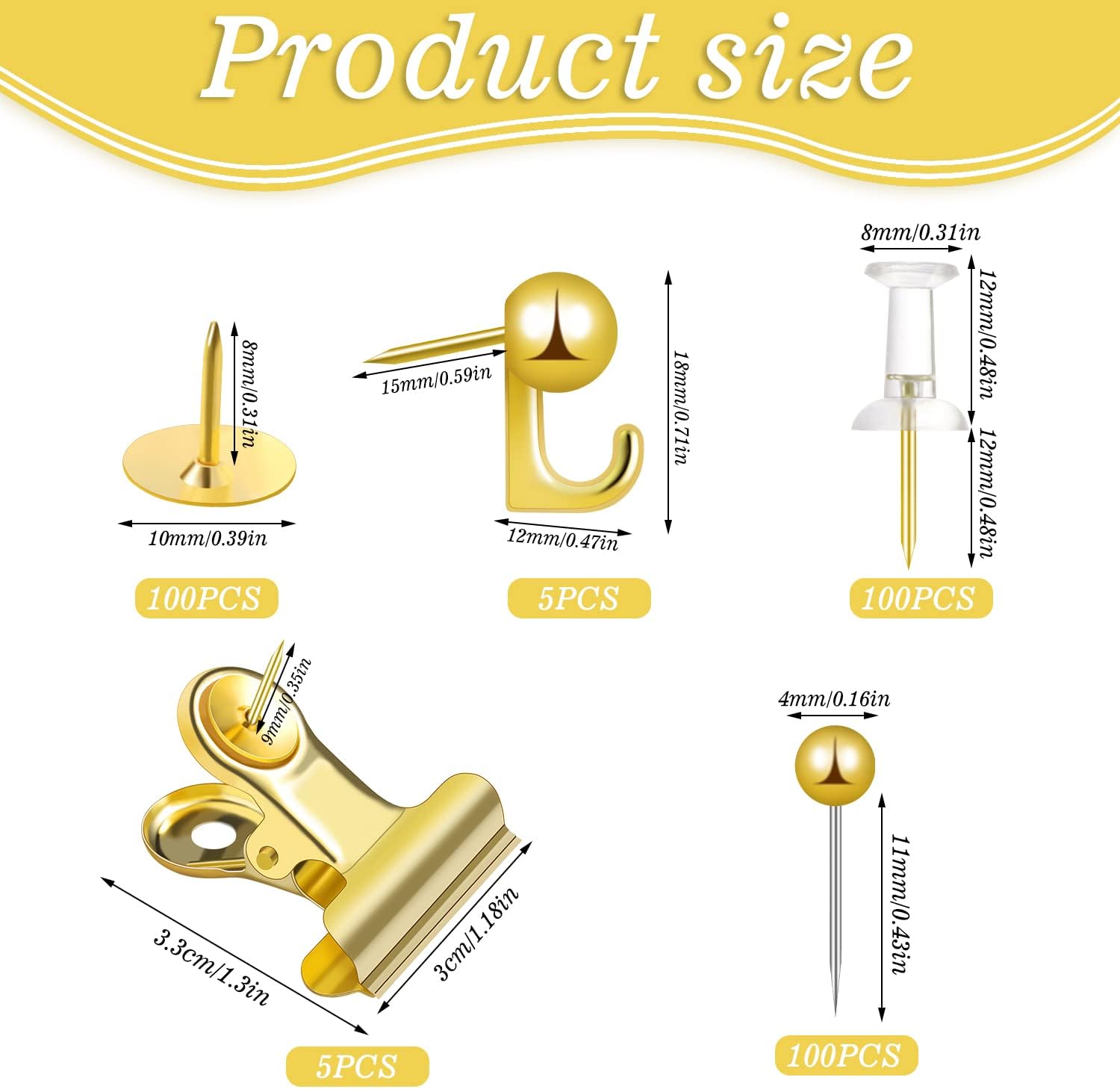 طقم دبابيس دفع مزخرفة للوح الف - مراجعة Binder Clip Assorted وسعره