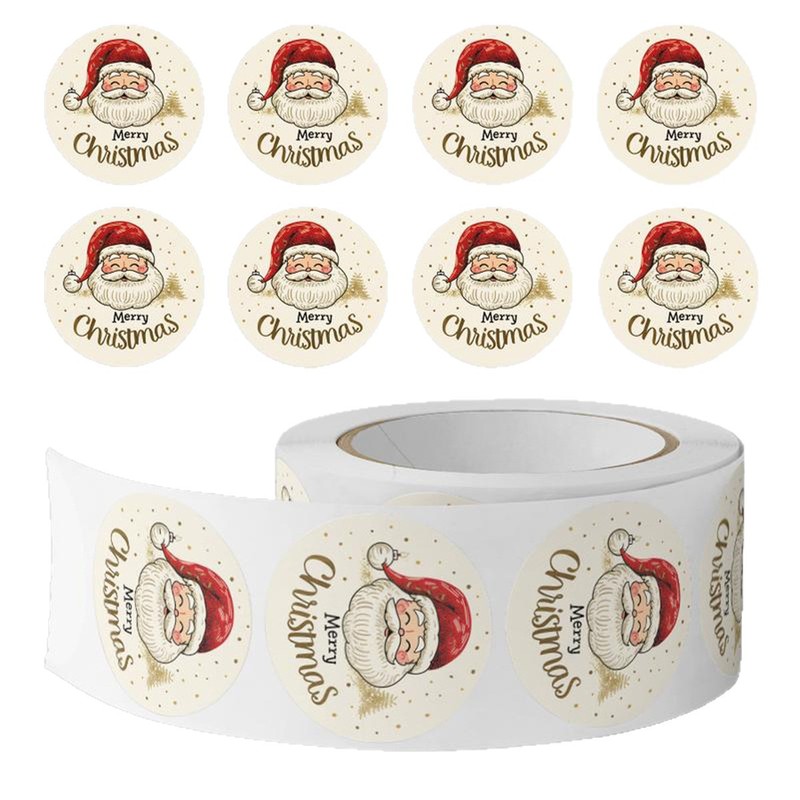 ٥٠٠ قطعة/لفة ملصقات سانتا كلوز - مراجعة Sticker Label Roll وسعره